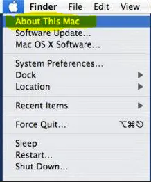 Apple menu with About This Mac highlighted